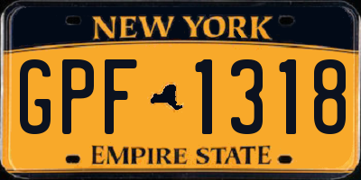 NY license plate GPF1318