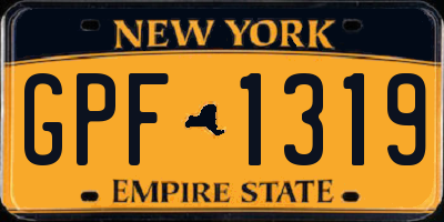 NY license plate GPF1319