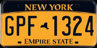 NY license plate GPF1324