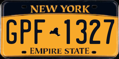 NY license plate GPF1327