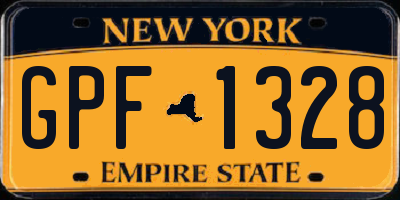 NY license plate GPF1328