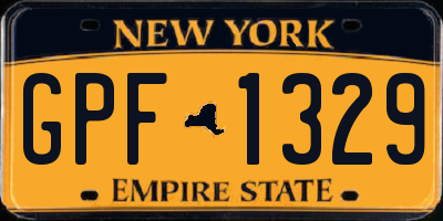 NY license plate GPF1329