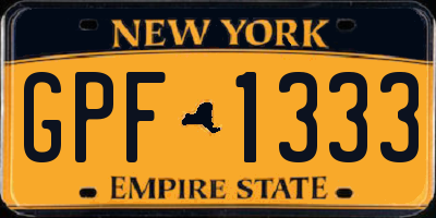 NY license plate GPF1333