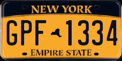 NY license plate GPF1334