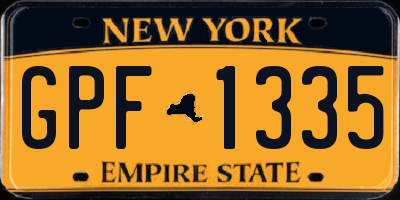 NY license plate GPF1335