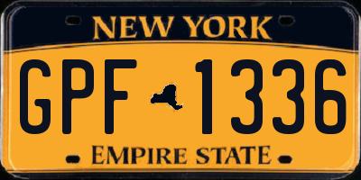 NY license plate GPF1336