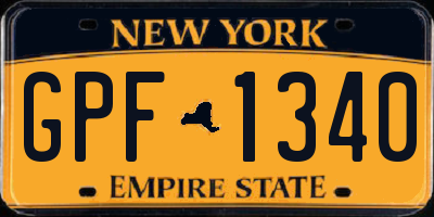 NY license plate GPF1340