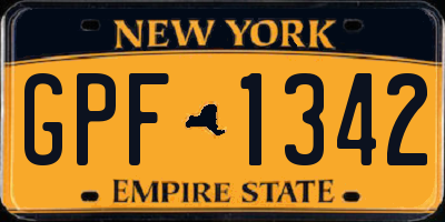 NY license plate GPF1342