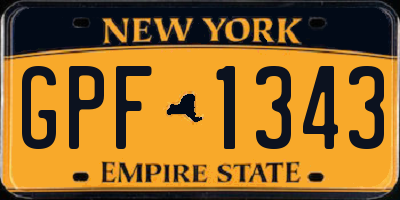 NY license plate GPF1343