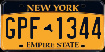 NY license plate GPF1344