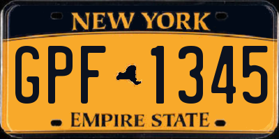 NY license plate GPF1345
