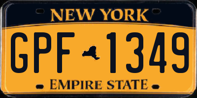 NY license plate GPF1349