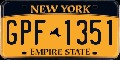 NY license plate GPF1351