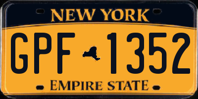 NY license plate GPF1352