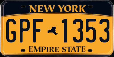 NY license plate GPF1353