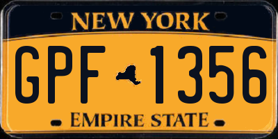 NY license plate GPF1356