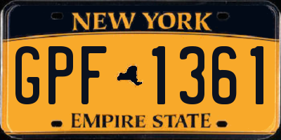 NY license plate GPF1361