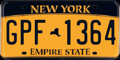 NY license plate GPF1364