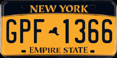 NY license plate GPF1366