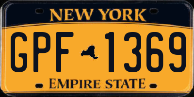 NY license plate GPF1369