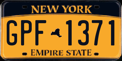 NY license plate GPF1371