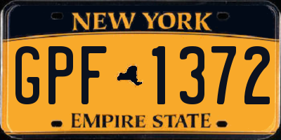 NY license plate GPF1372