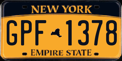 NY license plate GPF1378