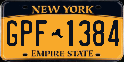 NY license plate GPF1384