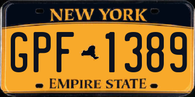 NY license plate GPF1389