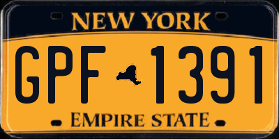 NY license plate GPF1391