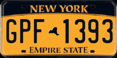 NY license plate GPF1393