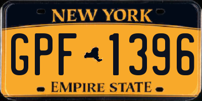 NY license plate GPF1396