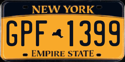 NY license plate GPF1399