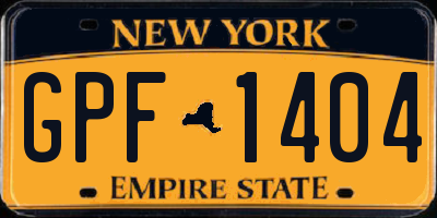 NY license plate GPF1404