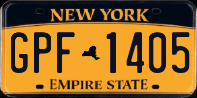 NY license plate GPF1405