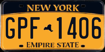 NY license plate GPF1406