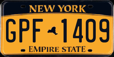 NY license plate GPF1409