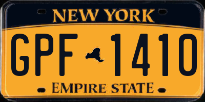 NY license plate GPF1410