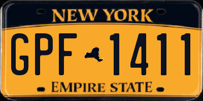 NY license plate GPF1411