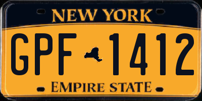 NY license plate GPF1412