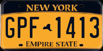 NY license plate GPF1413
