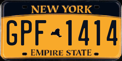 NY license plate GPF1414