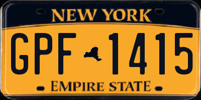 NY license plate GPF1415
