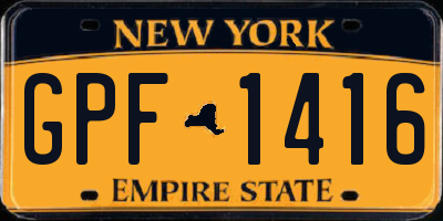 NY license plate GPF1416