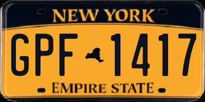 NY license plate GPF1417