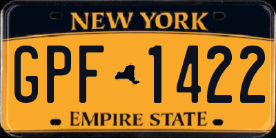 NY license plate GPF1422