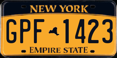 NY license plate GPF1423