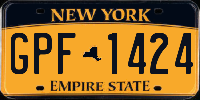 NY license plate GPF1424