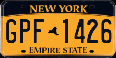 NY license plate GPF1426