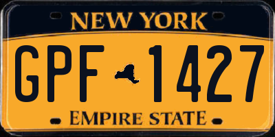 NY license plate GPF1427